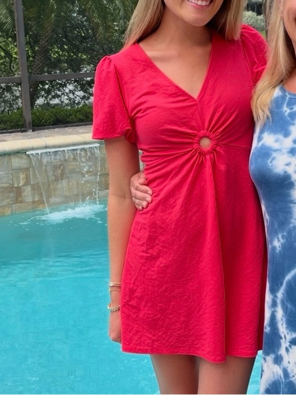 Mango hot pink mini dress